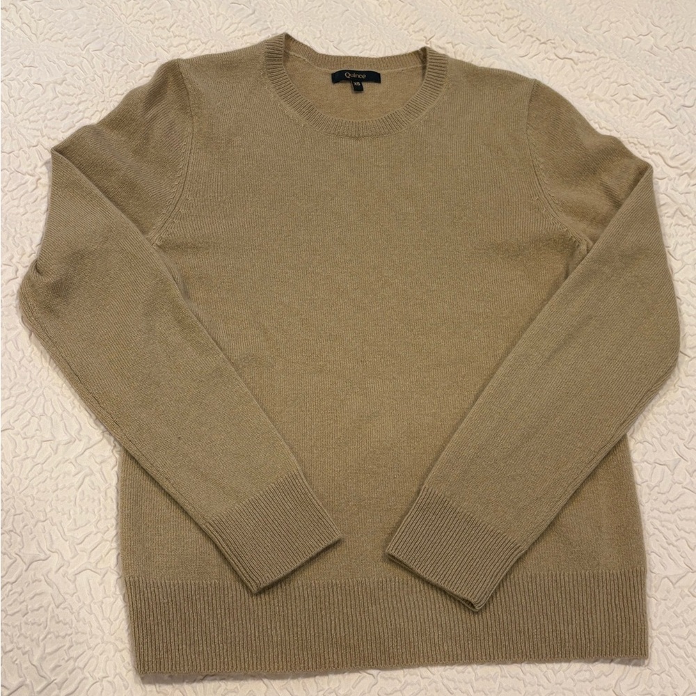 Quince Mongolian Cashmere Sweater Tan